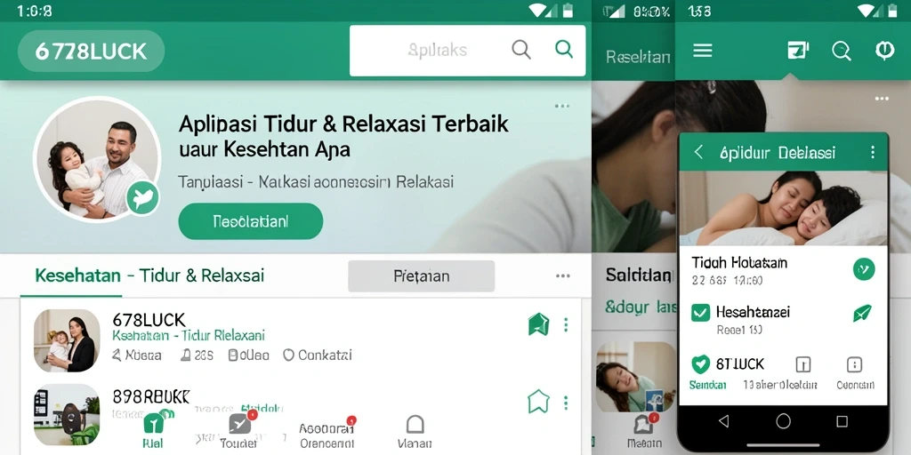 Antarmuka aplikasi 678LUCK untuk Tidur & Relaksasi yang menenangkan.