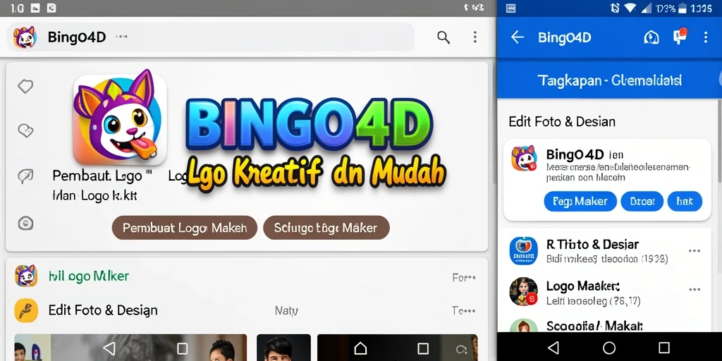 Antarmuka BINGO4D yang memudahkan proses desain logo.