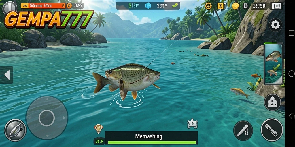Antarmuka GEMPA777 menampilkan pengalaman memancing yang sangat realistis dan menarik.