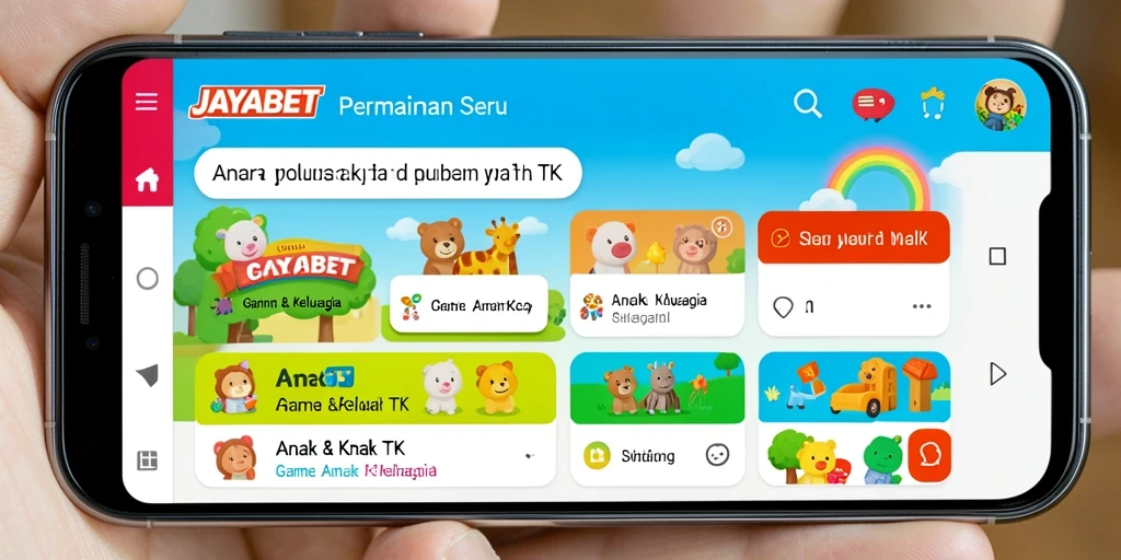Antarmuka JAYABET yang ceria dan pendidikan.