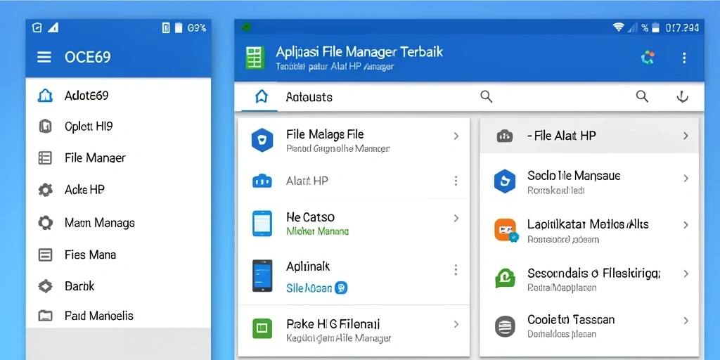 Antarmuka aplikasi File Manager OCE69 yang ramah pengguna.