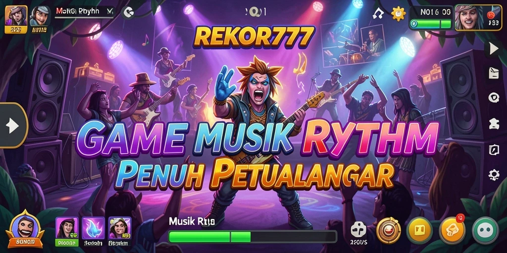 Antarmuka dinamis REKOR777 saat bermain Musik Rhythm yang menarik.