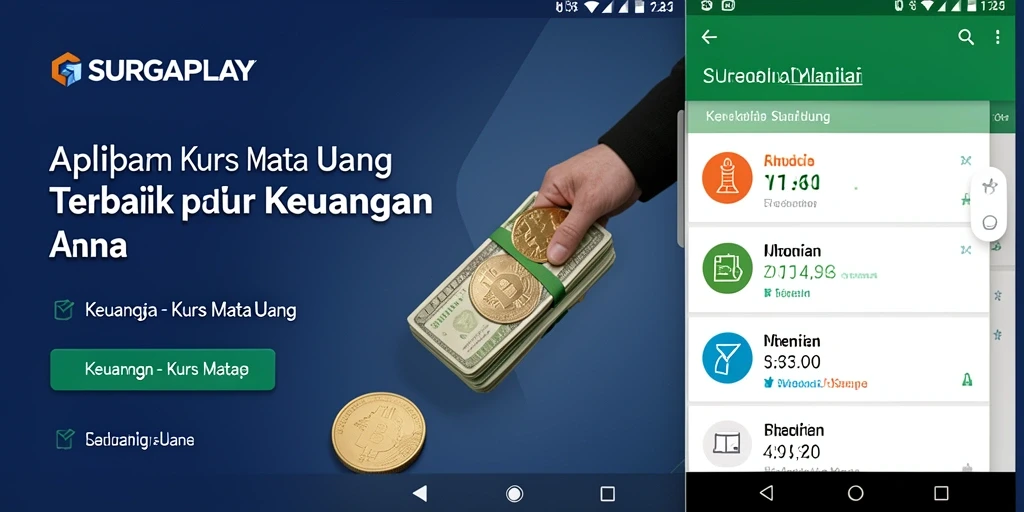 Tampilan antarmuka SURGAPLAY yang intuitif untuk Kurs Mata Uang.