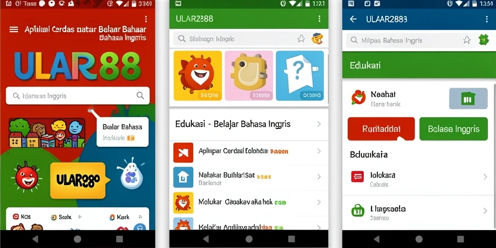 Tampilan antarmuka aplikasi Belajar Bahasa Inggris yang interaktif dan menarik.