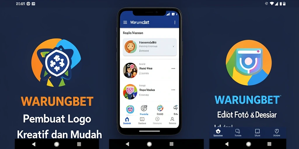 Antarmuka aplikasi WARUNGBET yang sederhana dan intuitif untuk membuat logo.