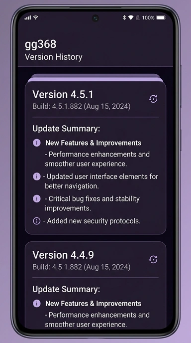 Riwayat Versi Aplikasi gg368 untuk Pengguna Android